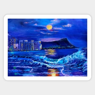 Diamond Head at Night Sticker